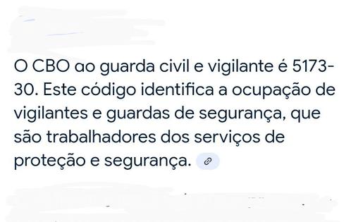 Mudança de Nomenclatura de Vigilante P/ Guarda Civil Segundo o CBO 5173-30.